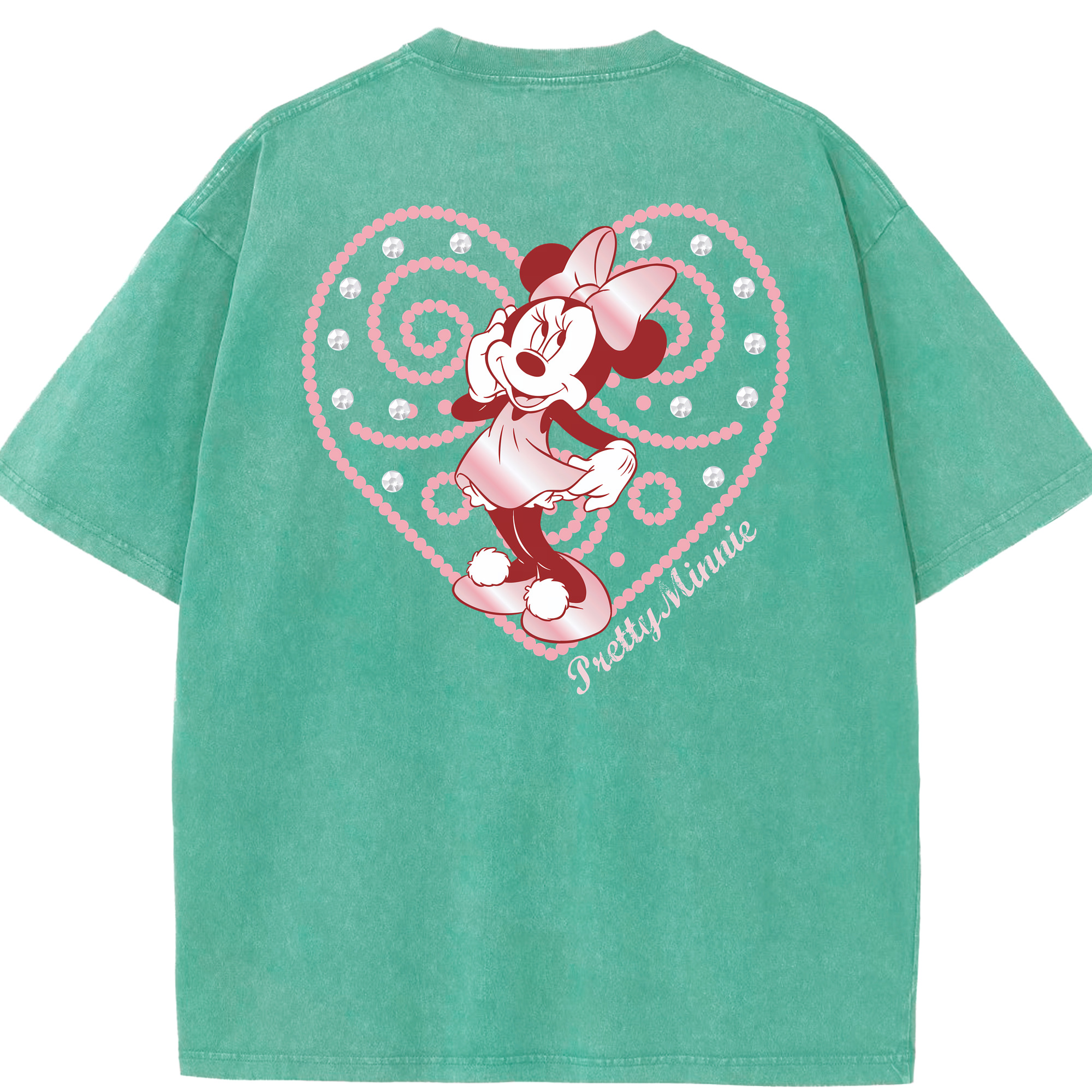 （画像用） ミッキーマウス Mickey Mouse 綿100% ヴィンテージ風 半袖Tシャツ（背面プリント）